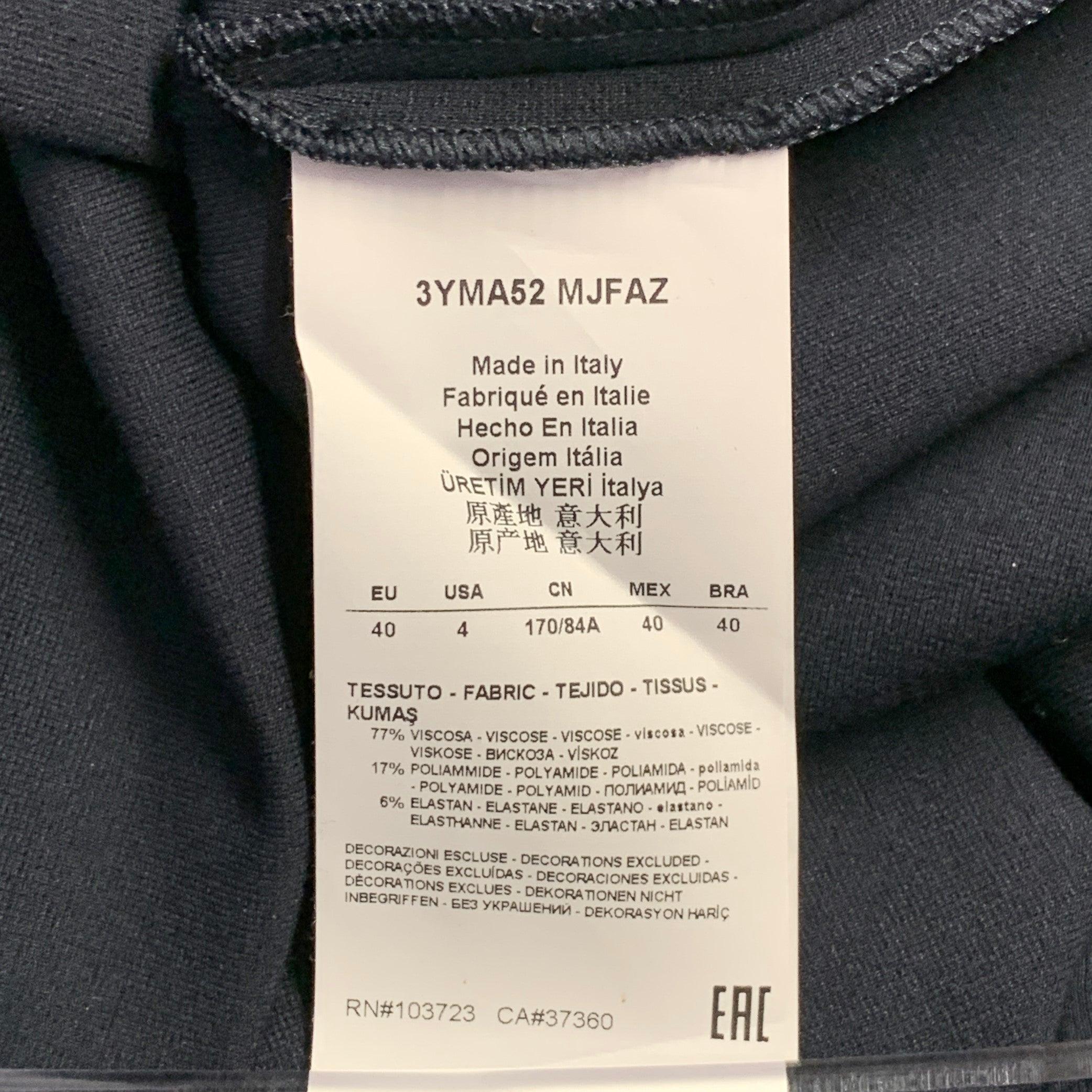 ARMANI COLLEZIONI Size 4 Navy Viscose Blend Pleated Zip Up Dress For Sale 1