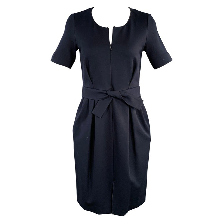 ARMANI COLLEZIONI Size 4 Navy Viscose Blend Pleated Zip Up Dress For Sale at 1stDibs ARMANI COLLEZIONI Size 4 Navy Viscose Blend Pleated Zip Up Dress For Sale at 1stDibs