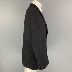 ARMANI COLLEZIONI Size 40 Black Charcoal Plaid Wool Sport Coat