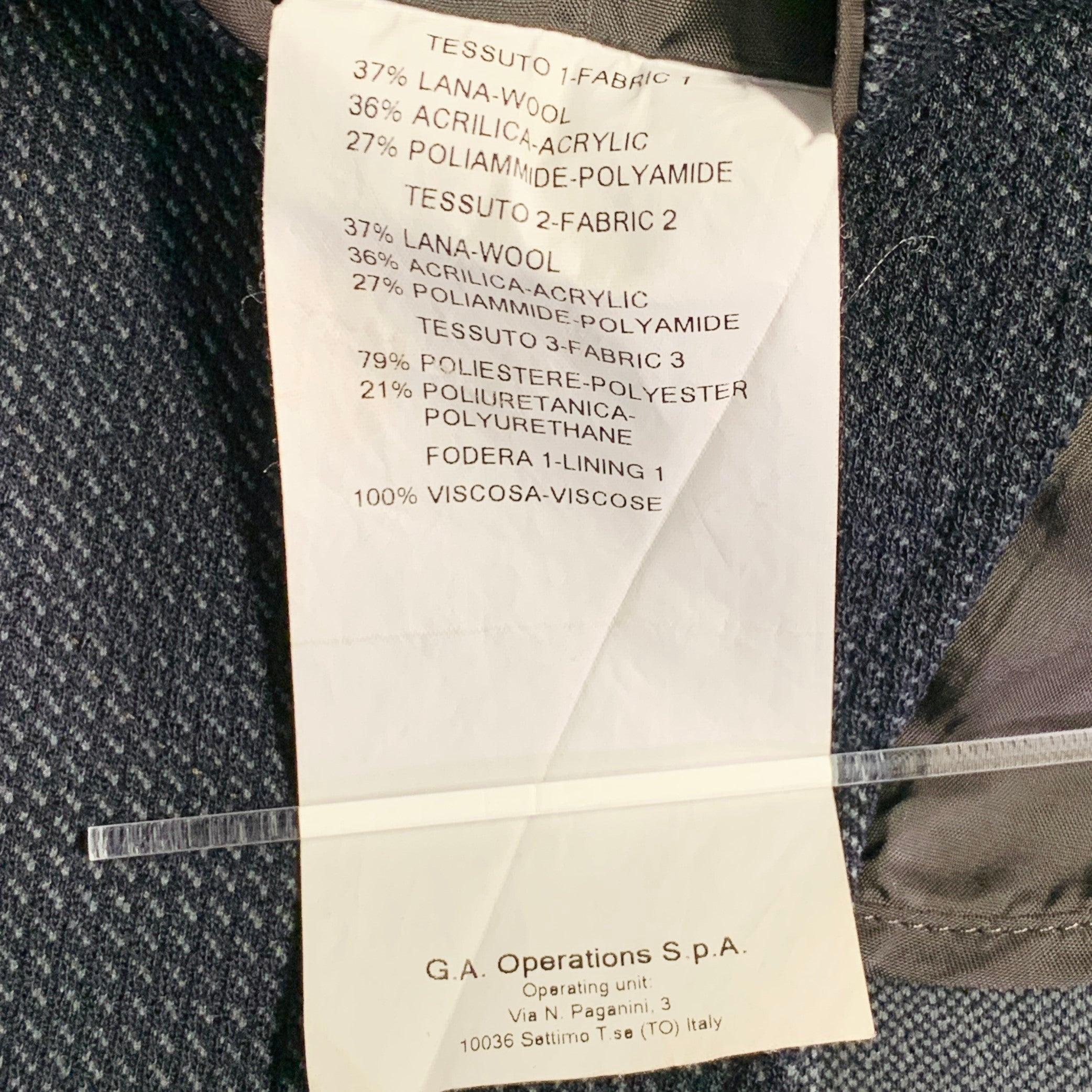 Armani Collezioni Taille 40 Manteau de sport en laine mélangée texturée noir et marine en vente 4
