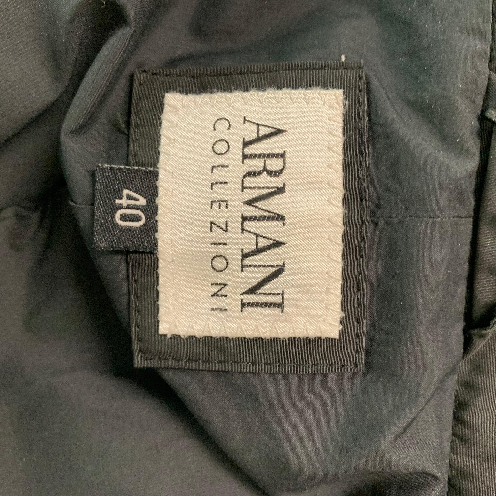 ARMANI COLLEZIONI Windbreaker-Jacke aus schwarzem Polyester, Größe 40 Herren im Angebot