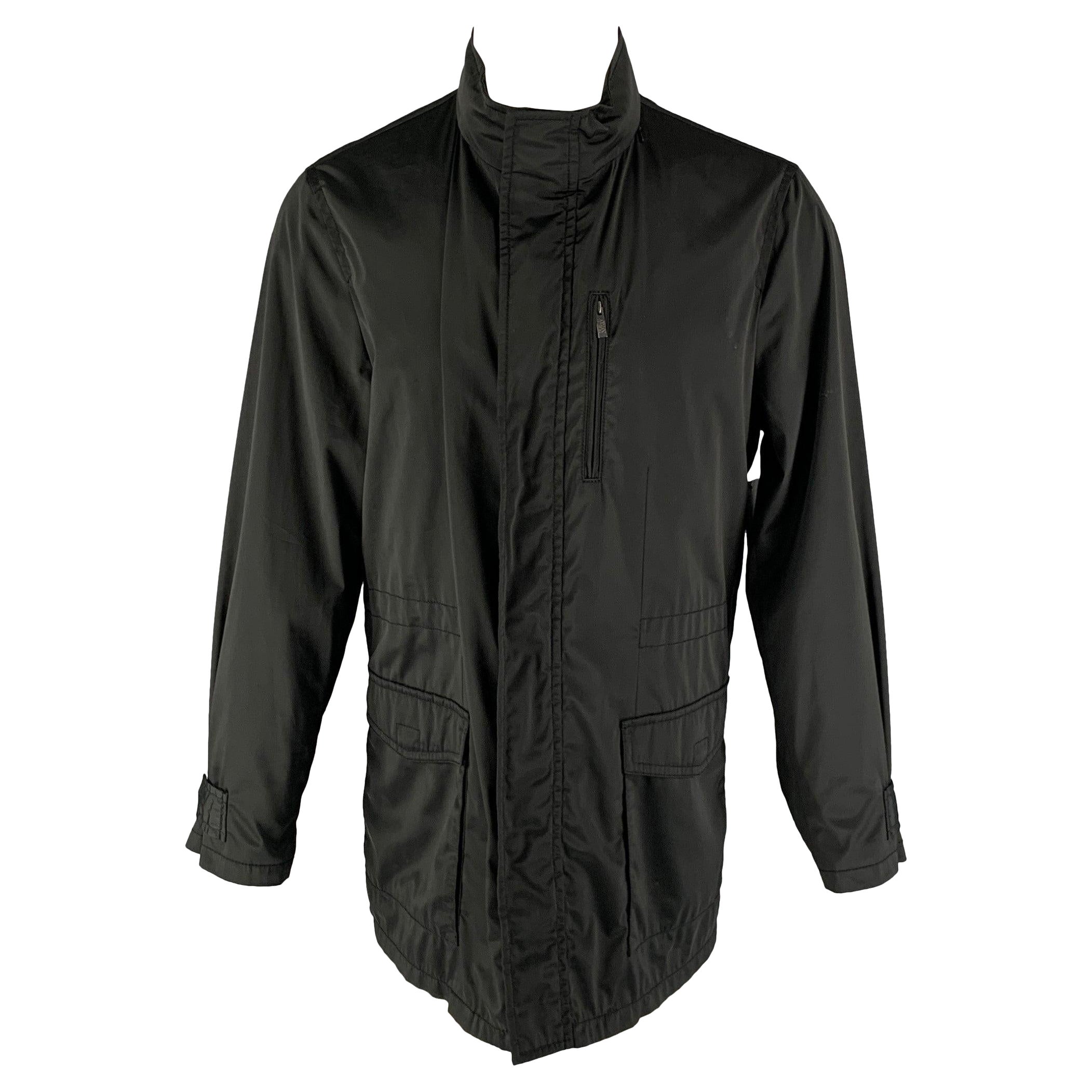 ARMANI COLLEZIONI Chaqueta cortavientos de poliéster negra talla 40