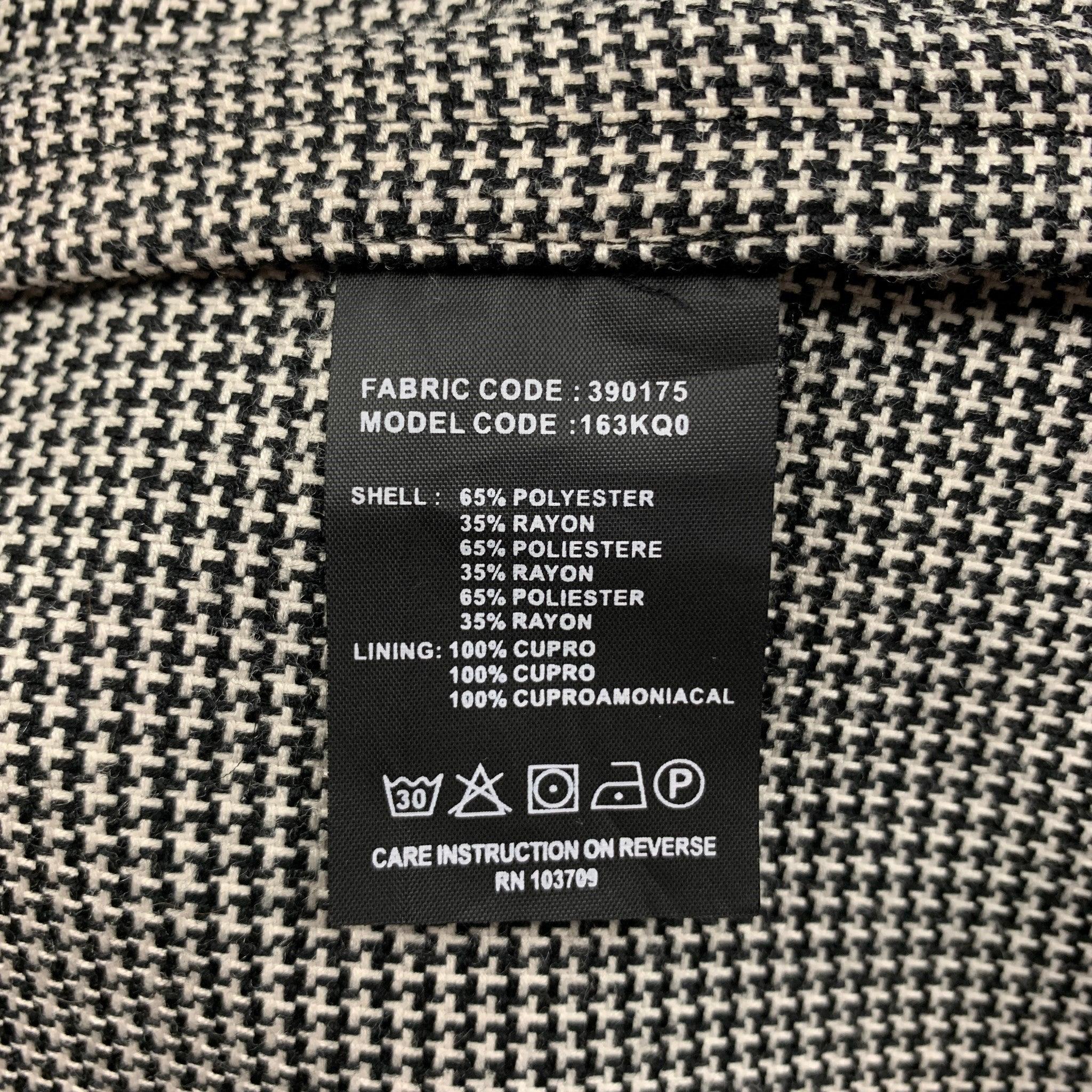 Men's ARMANI COLLEZIONI Size 40 Black White Houndstooth Sport Coat For Sale