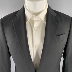 ARMANI COLLEZIONI Talla 40 Abrigo negro de lana con solapa de muesca