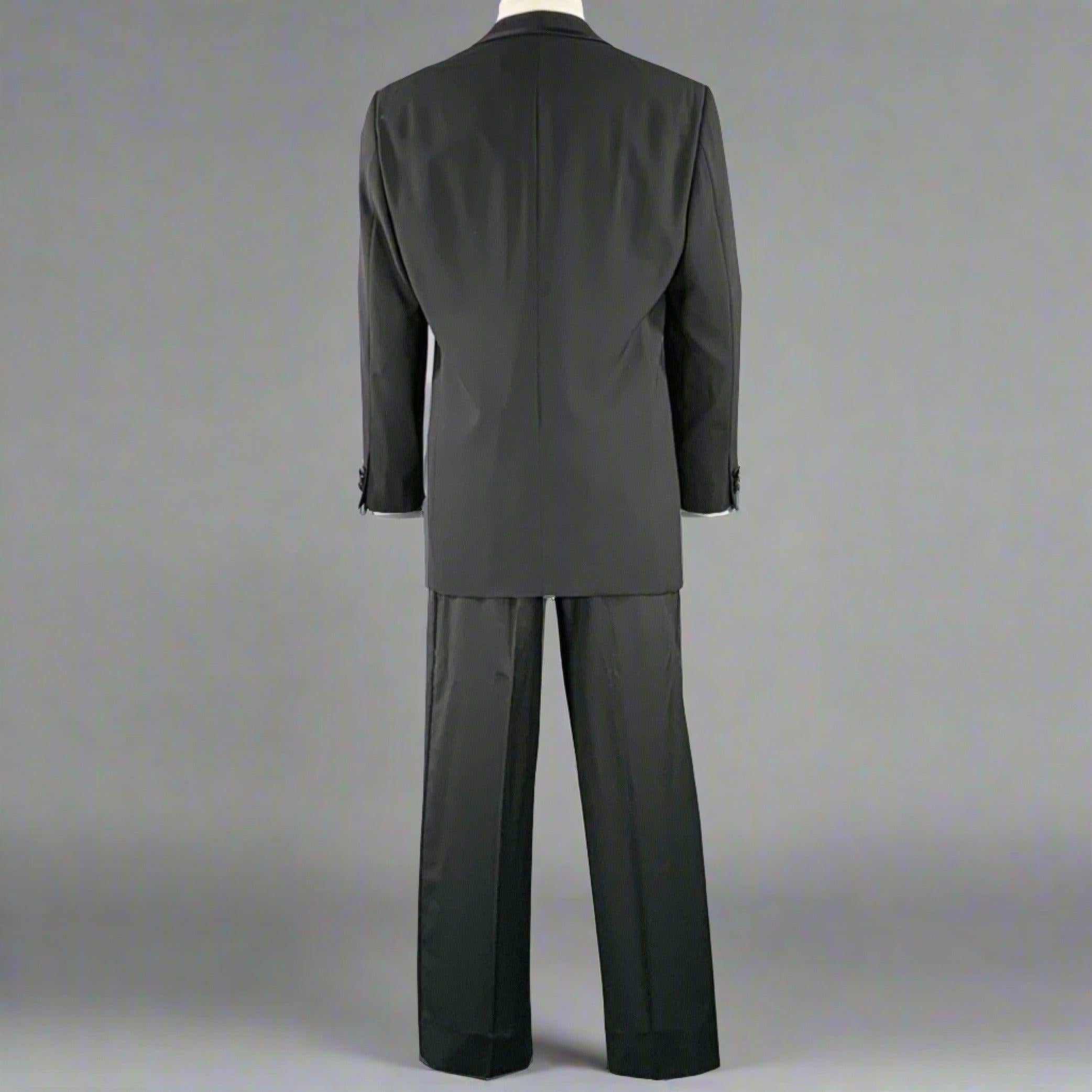 Men's ARMANI COLLEZIONI Size 40 Black Wool Shawl Collar Tuxedo For Sale