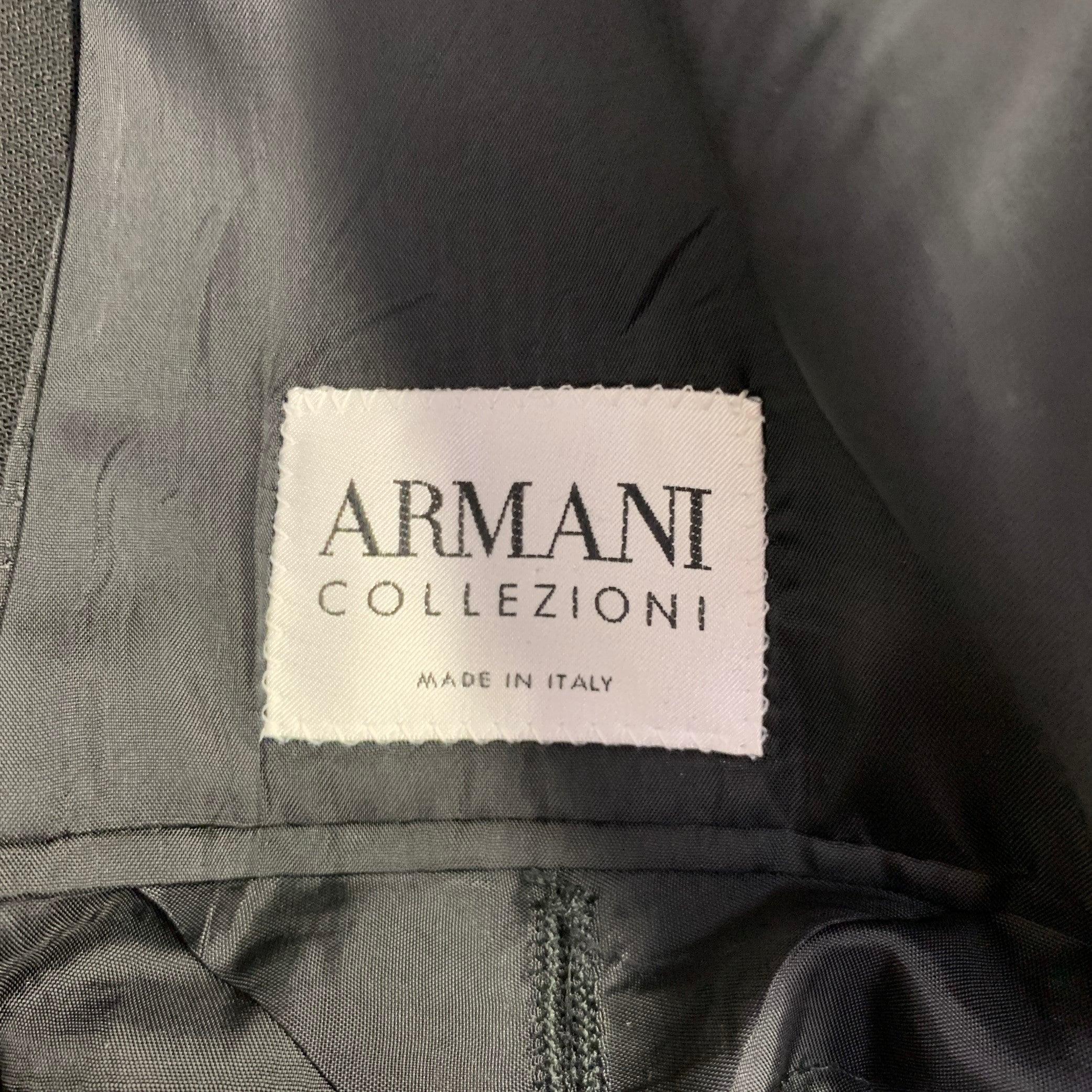 ARMANI COLLEZIONI Taglia 40 Smoking con collo a scialle in lana nera in vendita 4