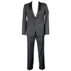 ARMANI COLLEZIONI Size 40 Black Wool / Silk Shawl Collar Tuxedo Suit