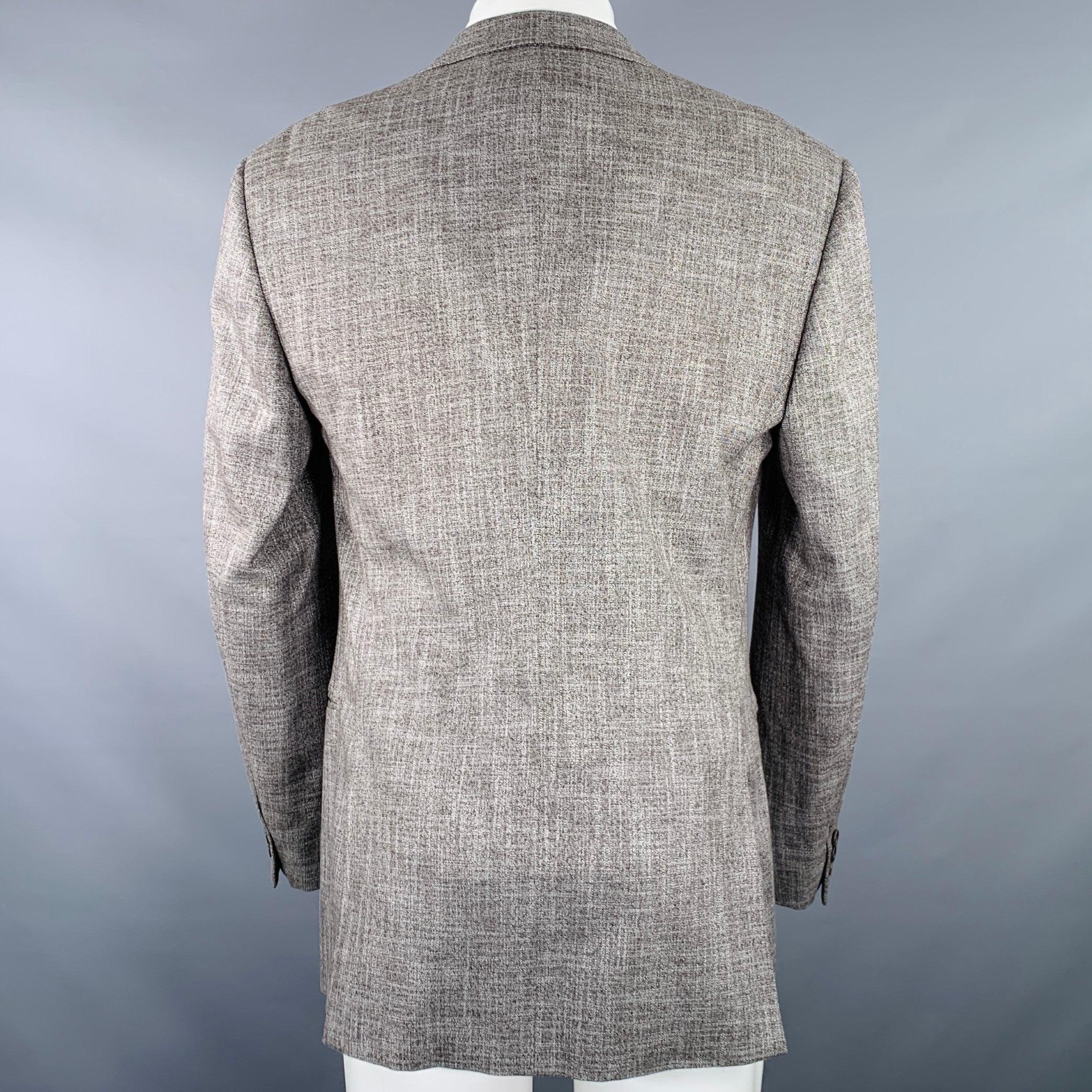 Gray ARMANI COLLEZIONI Size 40 Brown White Heather Sport Coat For Sale