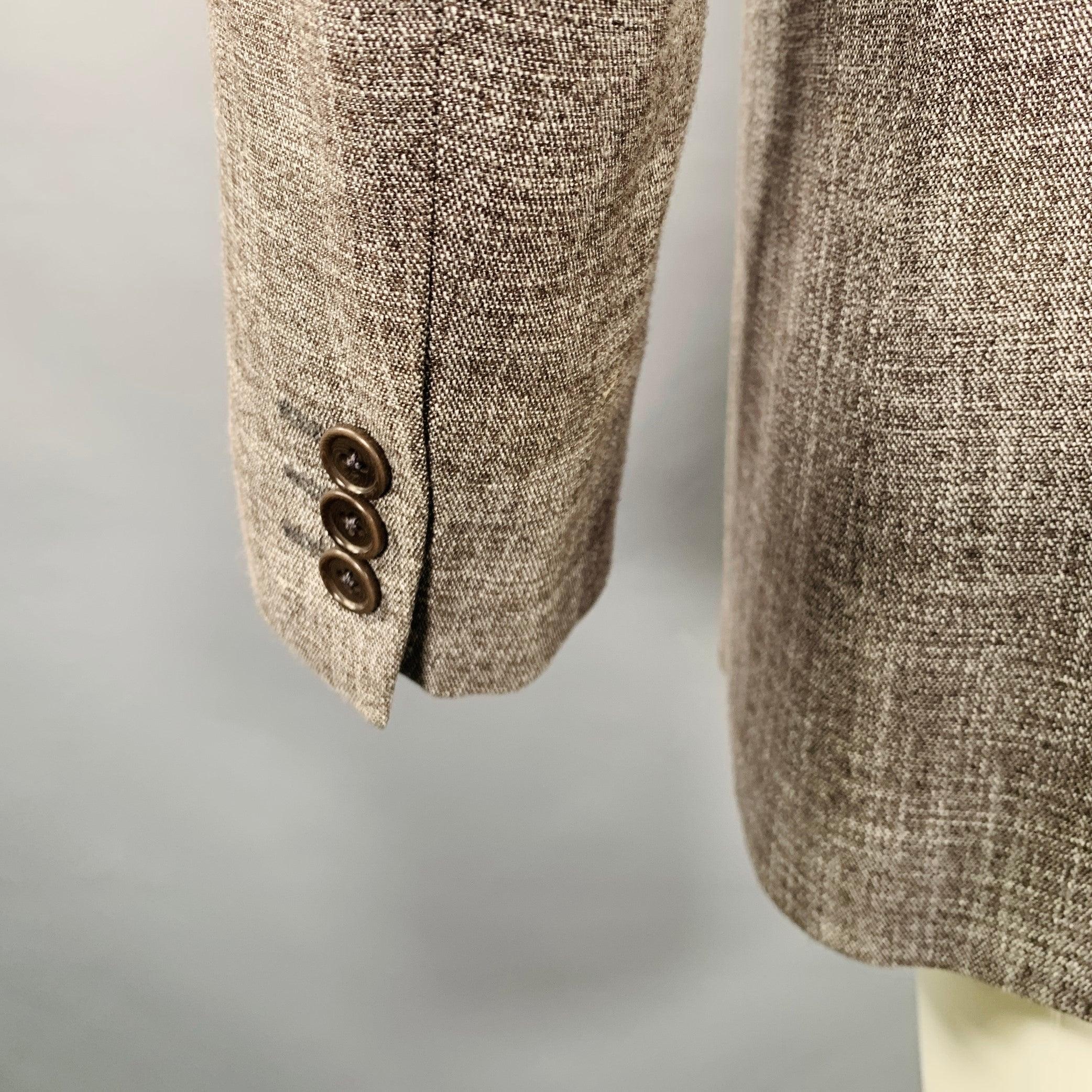 ARMANI COLLEZIONI Size 40 Brown White Heather Sport Coat In Excellent Condition For Sale In San Francisco, CA