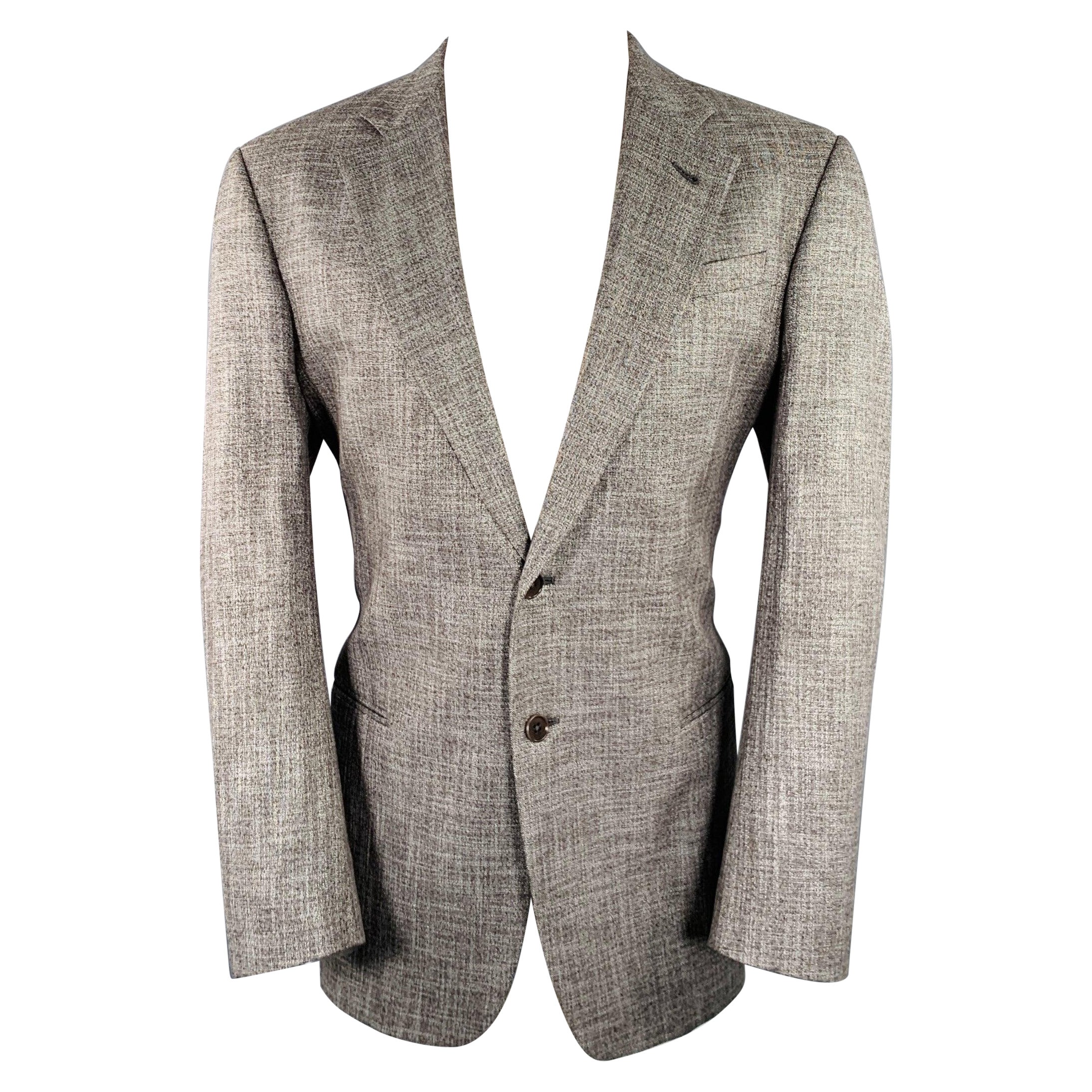 ARMANI COLLEZIONI Größe 40 Braun Weiß Heather Sport Mantel