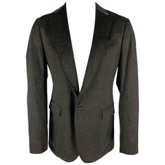ARMANI COLLEZIONI Talla 40 Regular Gris Carbón Negro Brezo Abrigo Deportivo
