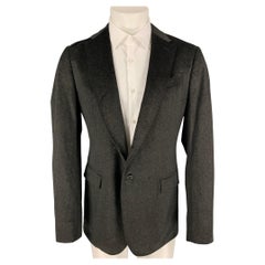 ARMANI COLLEZIONI Size 40 Regular Charcoal Black Heather Sport Coat