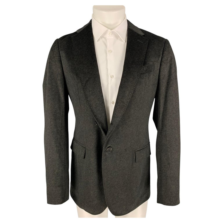ARMANI COLLEZIONI Size 40 Regular Charcoal Black Heather Sport Coat For ...