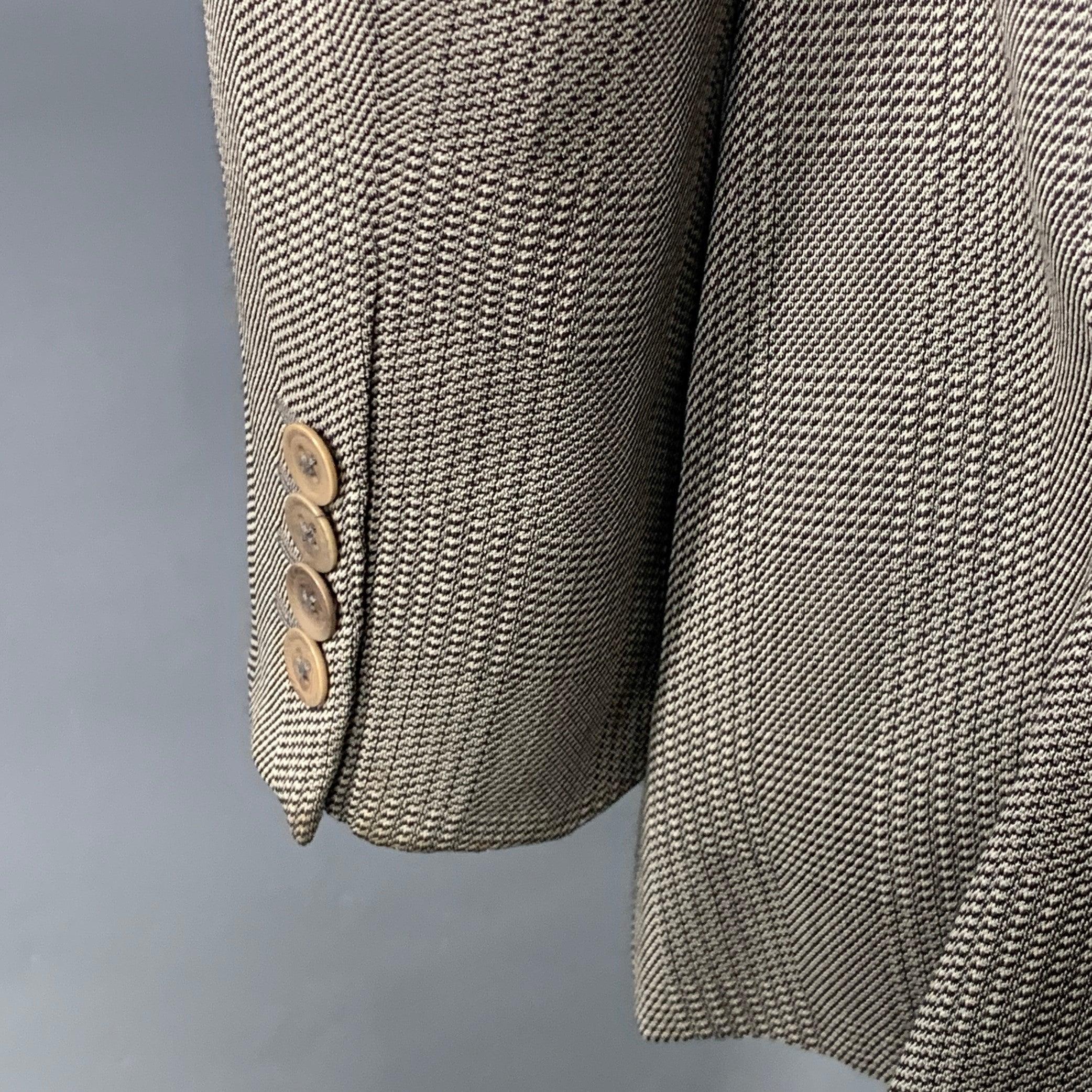 ARMANI COLLEZIONI Größe 42 Schwarz Weiß Glenplaid Wollmischung Sportmantel im Zustand „Gut“ im Angebot in San Francisco, CA