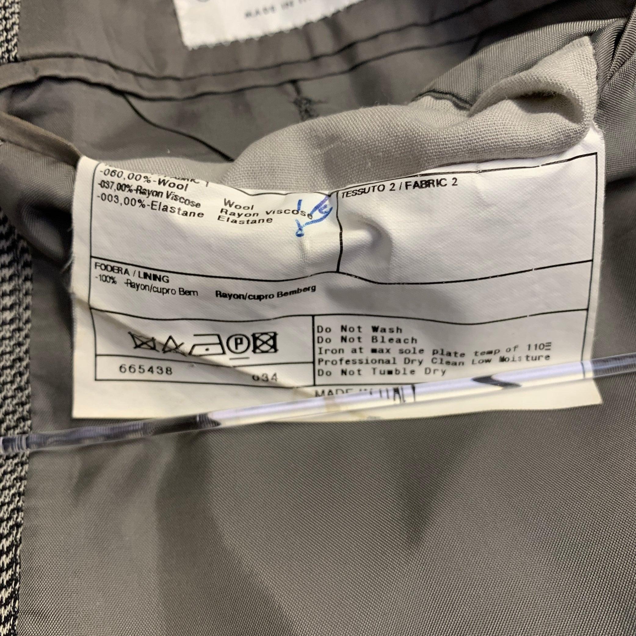 ARMANI COLLEZIONI Größe 42 Schwarz Weiß Glenplaid Wollmischung Sportmantel im Angebot 3