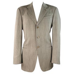 ARMANI COLLEZIONI Size 42 Black White Glenplaid Wool Blend Sport Coat