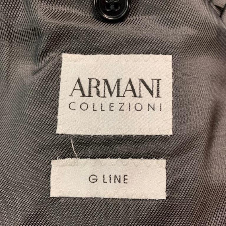 ARMANI COLLEZIONI Size 42 Black Wool Notch Lapel Sport Coat For Sale 2