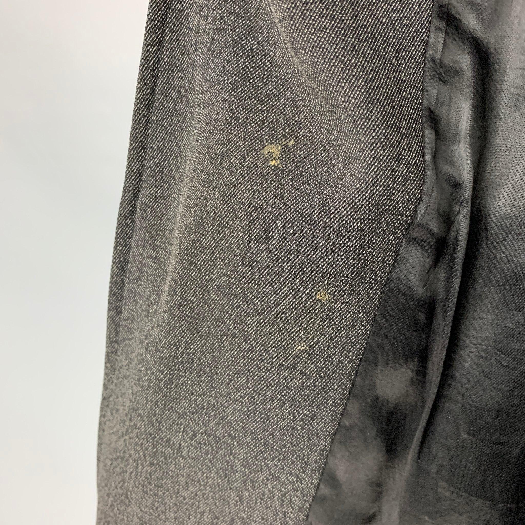 Men's ARMANI COLLEZIONI Size 42 Grey Black Nailhead Wool Cotton Coat For Sale