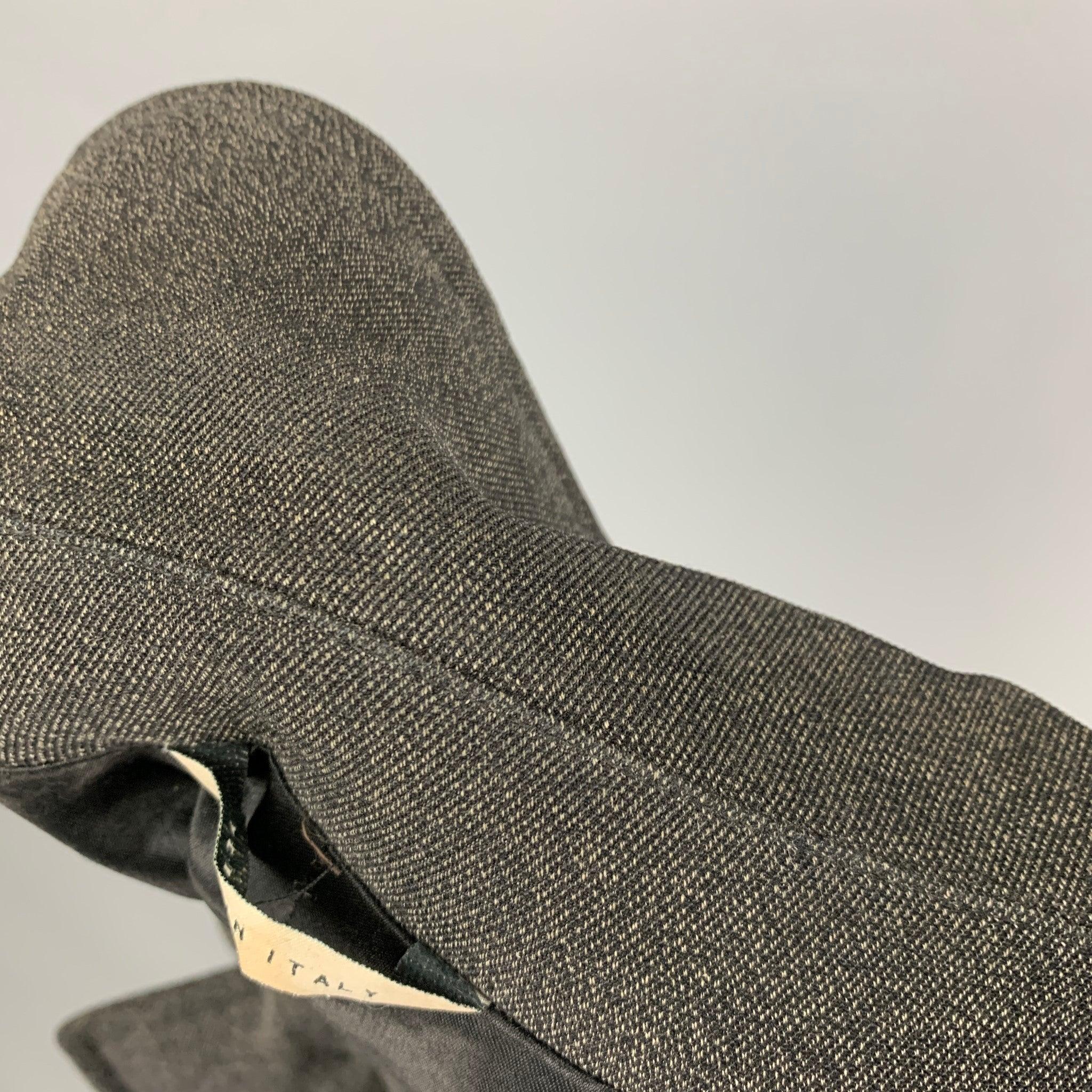 ARMANI COLLEZIONI Size 42 Grey Black Nailhead Wool Cotton Coat For Sale 1