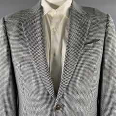 ARMANI COLLEZIONI Size 42 Grey Houndstooth Wool Blend Sport Coat