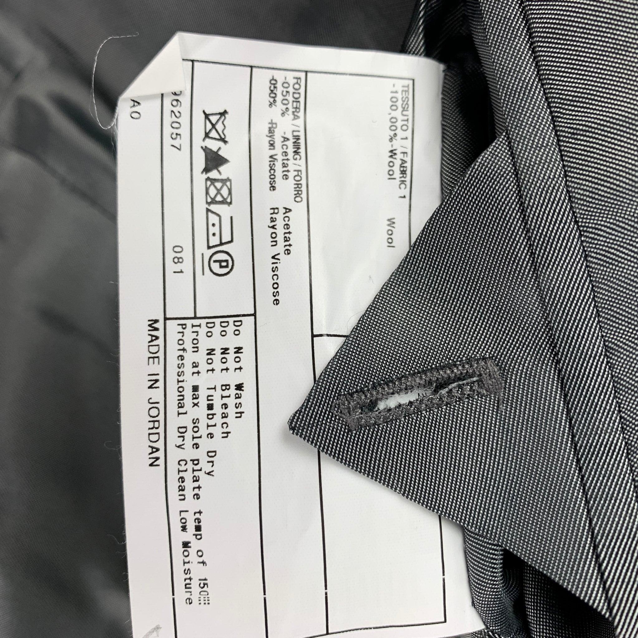 ARMANI COLLEZIONI Größe 42 Langer schwarzer Nadelstreifen-Anzug aus Wolle mit Notch-Revers im Angebot 4