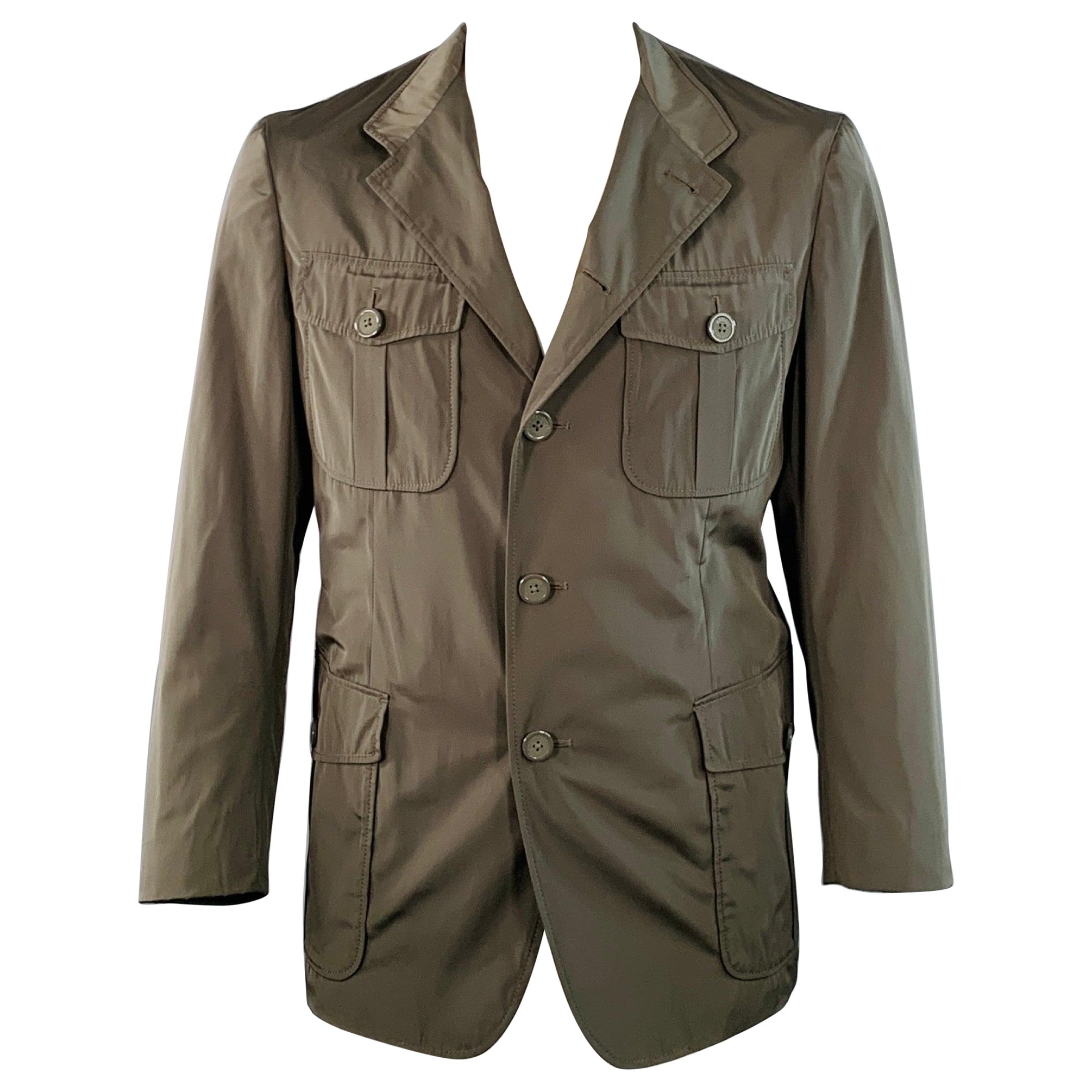 ARMANI COLLEZIONI Talla 44 Verde Oliva Poliéster Chaqueta Bolsillos Abotonados en venta