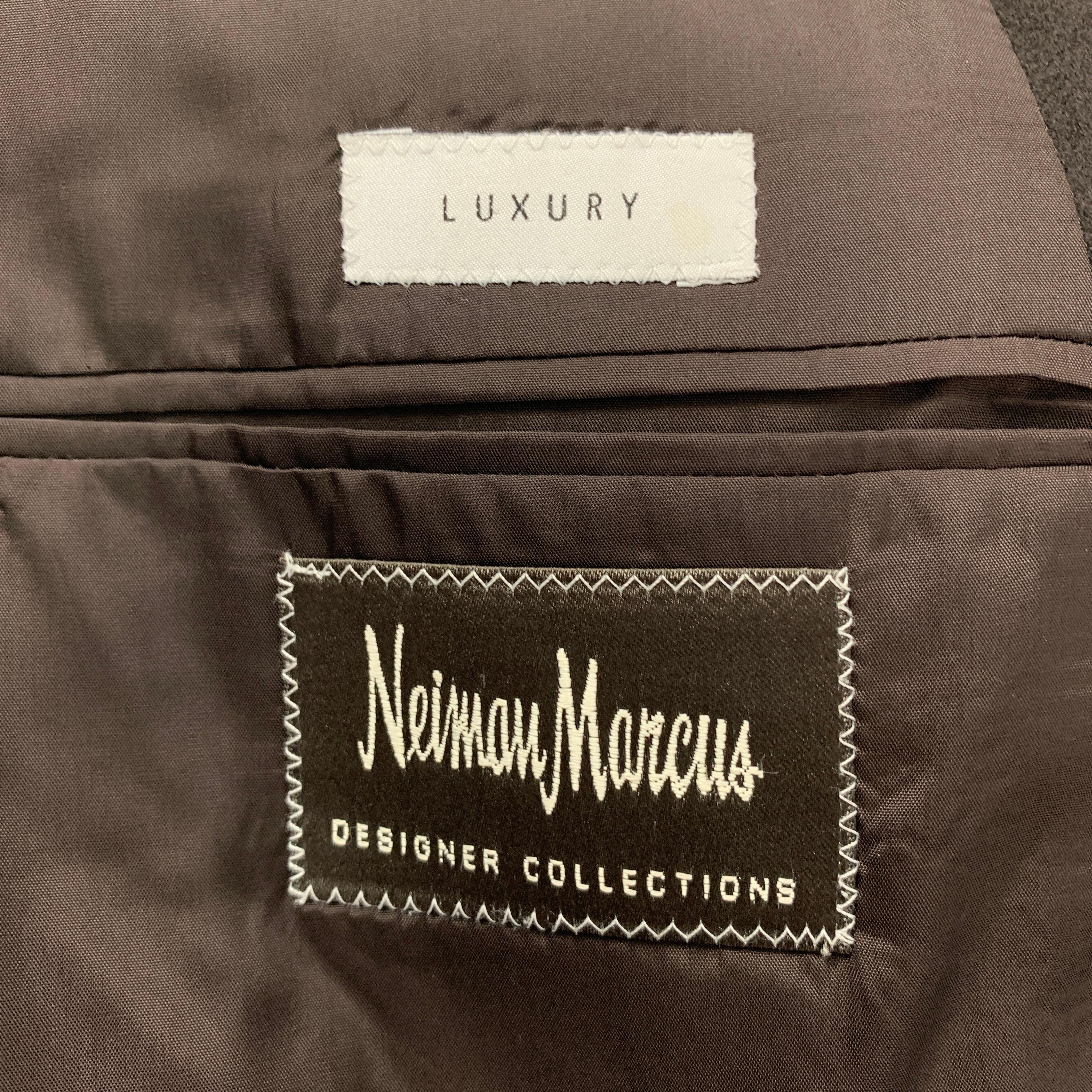 Men's ARMANI COLLEZIONI Size 44 Long Brown Cashmere Notch Lapel Sport Coat