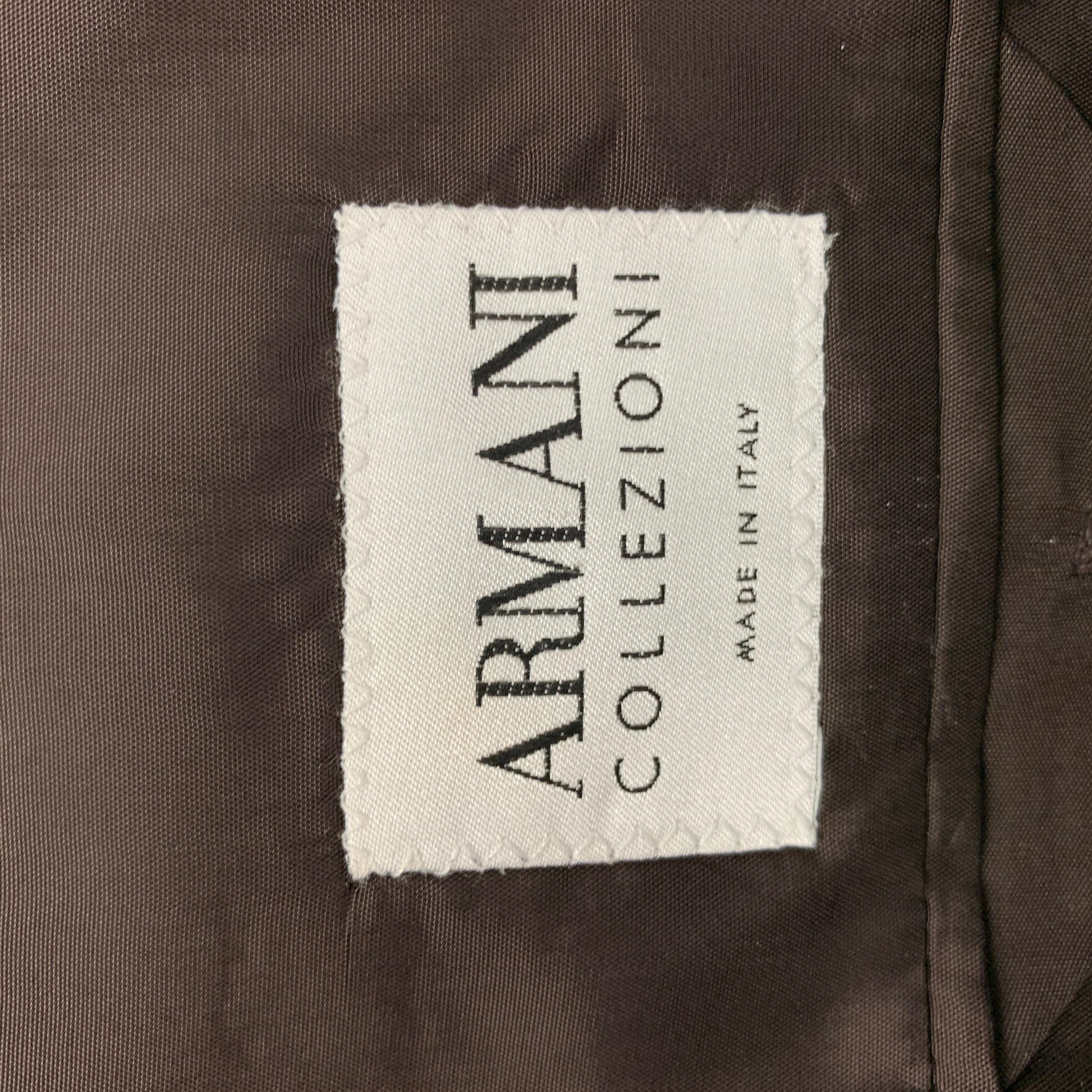 ARMANI COLLEZIONI Size 44 Long Brown Cashmere Notch Lapel Sport Coat 2