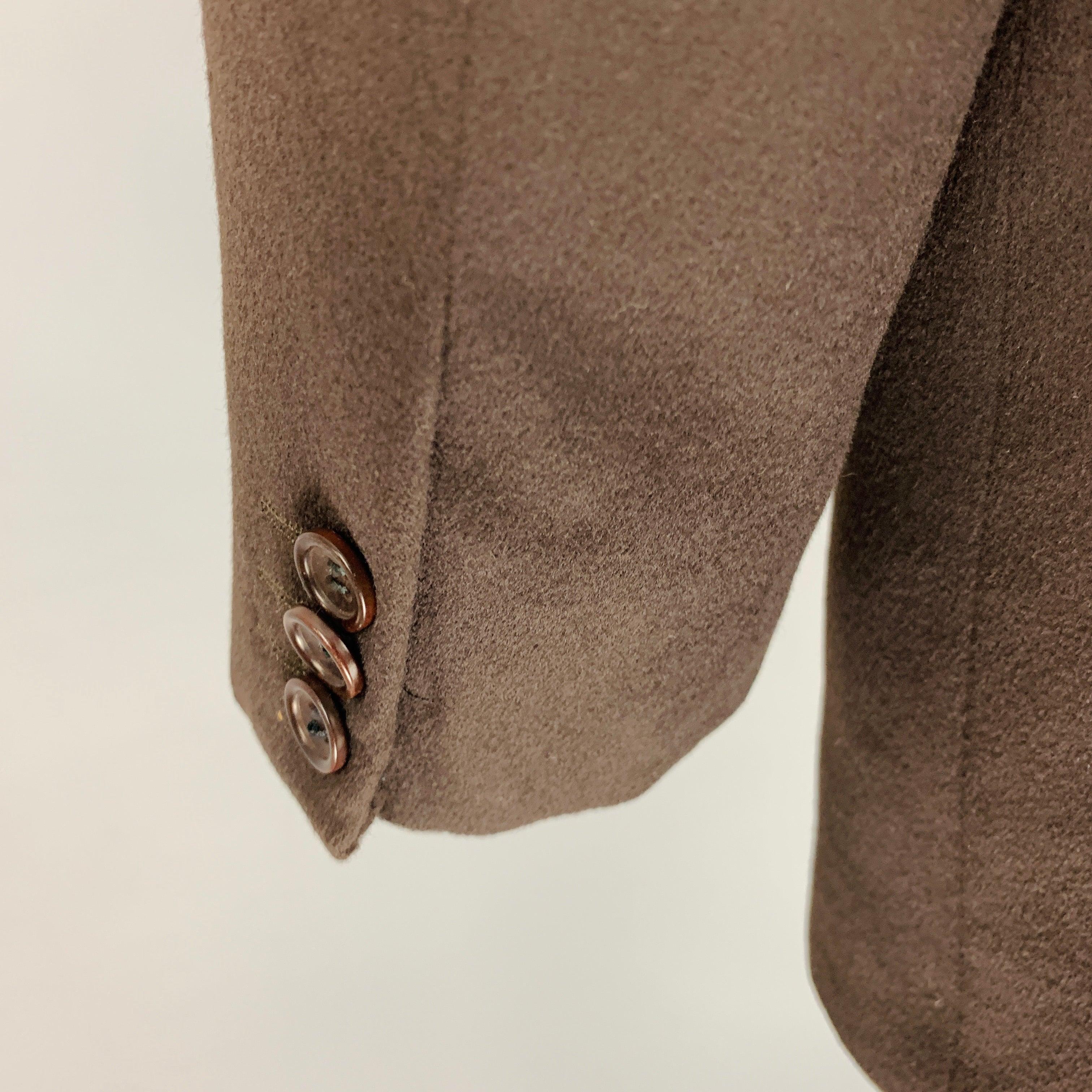 Men's ARMANI COLLEZIONI Size 44 Long Brown Cashmere Single Breasted Sport Coat For Sale
