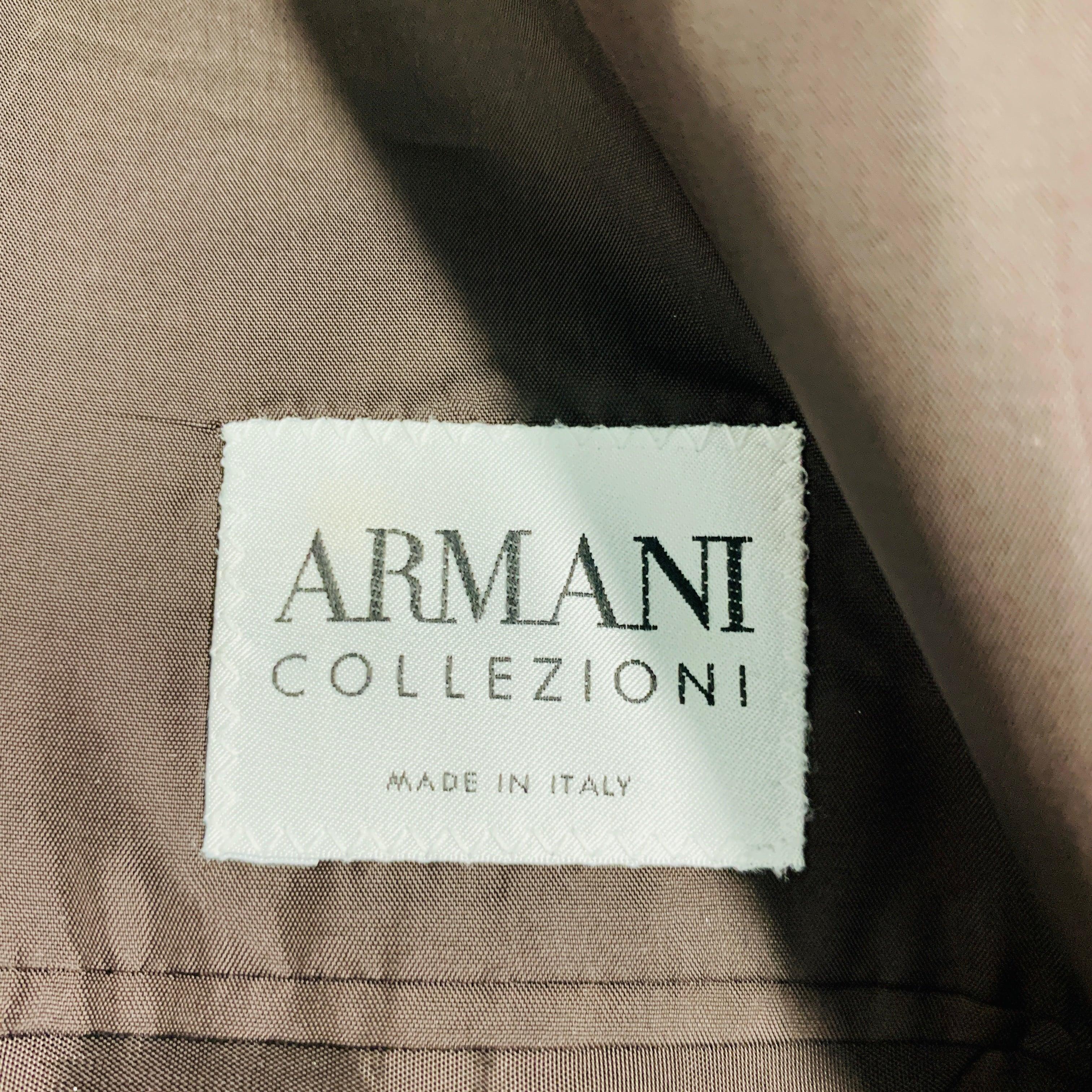 ARMANI COLLEZIONI Size 44 Long Brown Cashmere Single Breasted Sport Coat For Sale 4