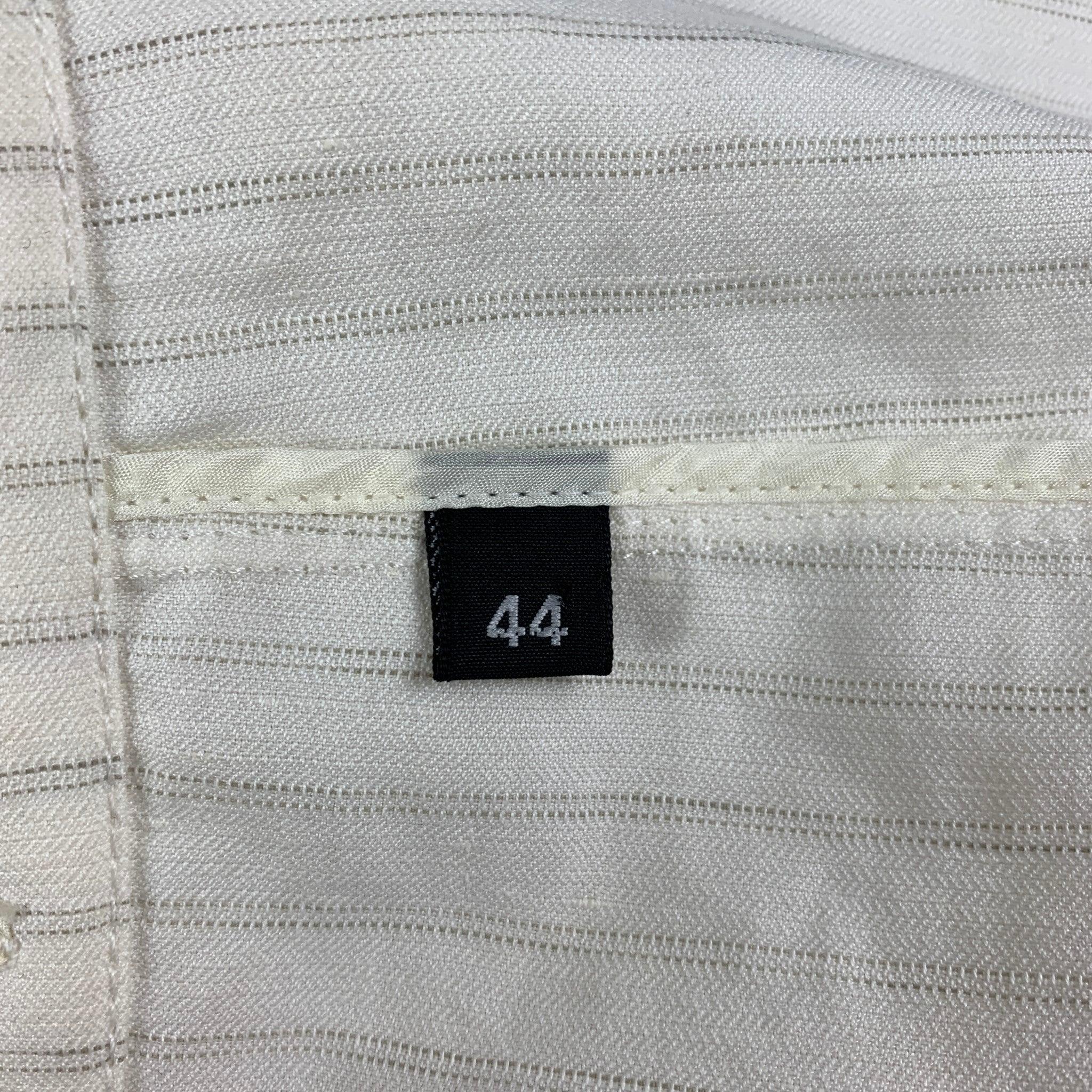 ARMANI COLLEZIONI Size 44 Regular Off White Stripe Notch Lapel Sport Coat For Sale 1