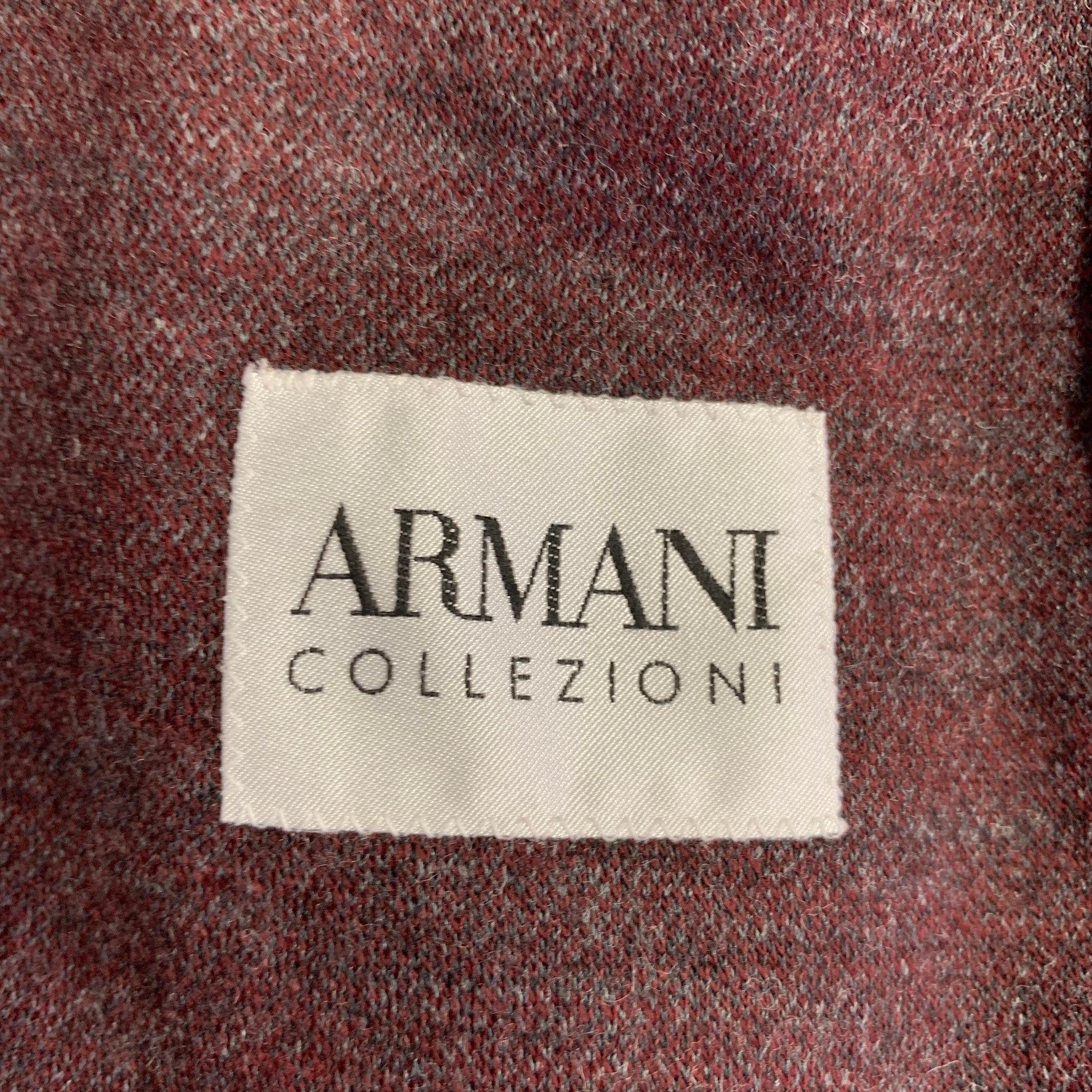 ARMANI COLLEZIONI Taglia 46 Cappotto sportivo a quadri grigio nero borgogna in vendita 1