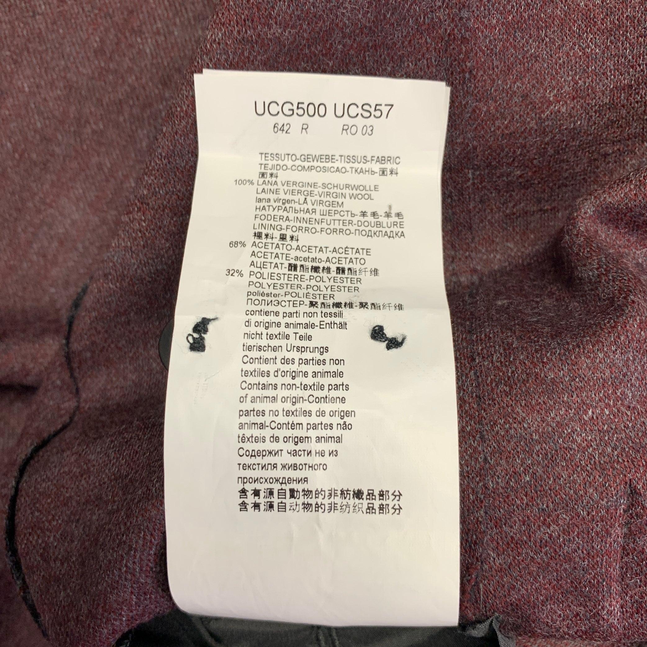 ARMANI COLLEZIONI Taglia 46 Cappotto sportivo a quadri grigio nero borgogna in vendita 4