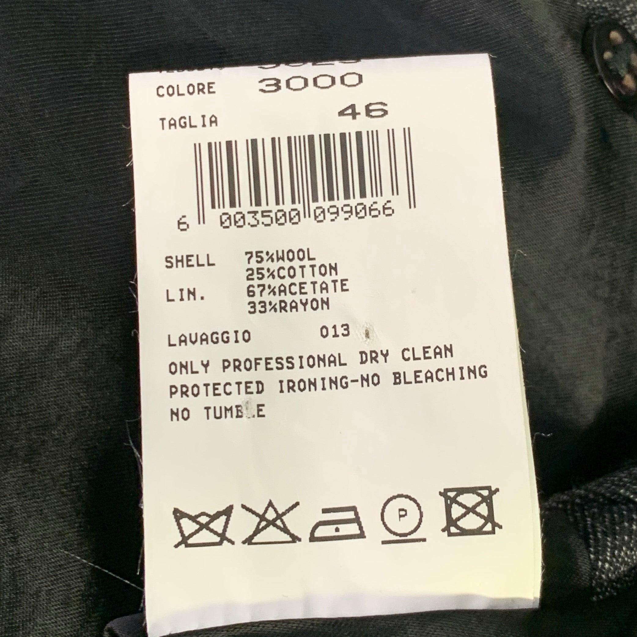 ARMANI COLLEZIONI Taglia 46 Grigio Antracite Twill Lana Cotone Cappotto Doppio Petto in vendita 2