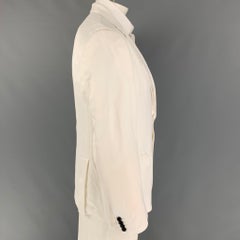 ARMANI COLLEZIONI Size 46 White Viscose Linen Sport Coat