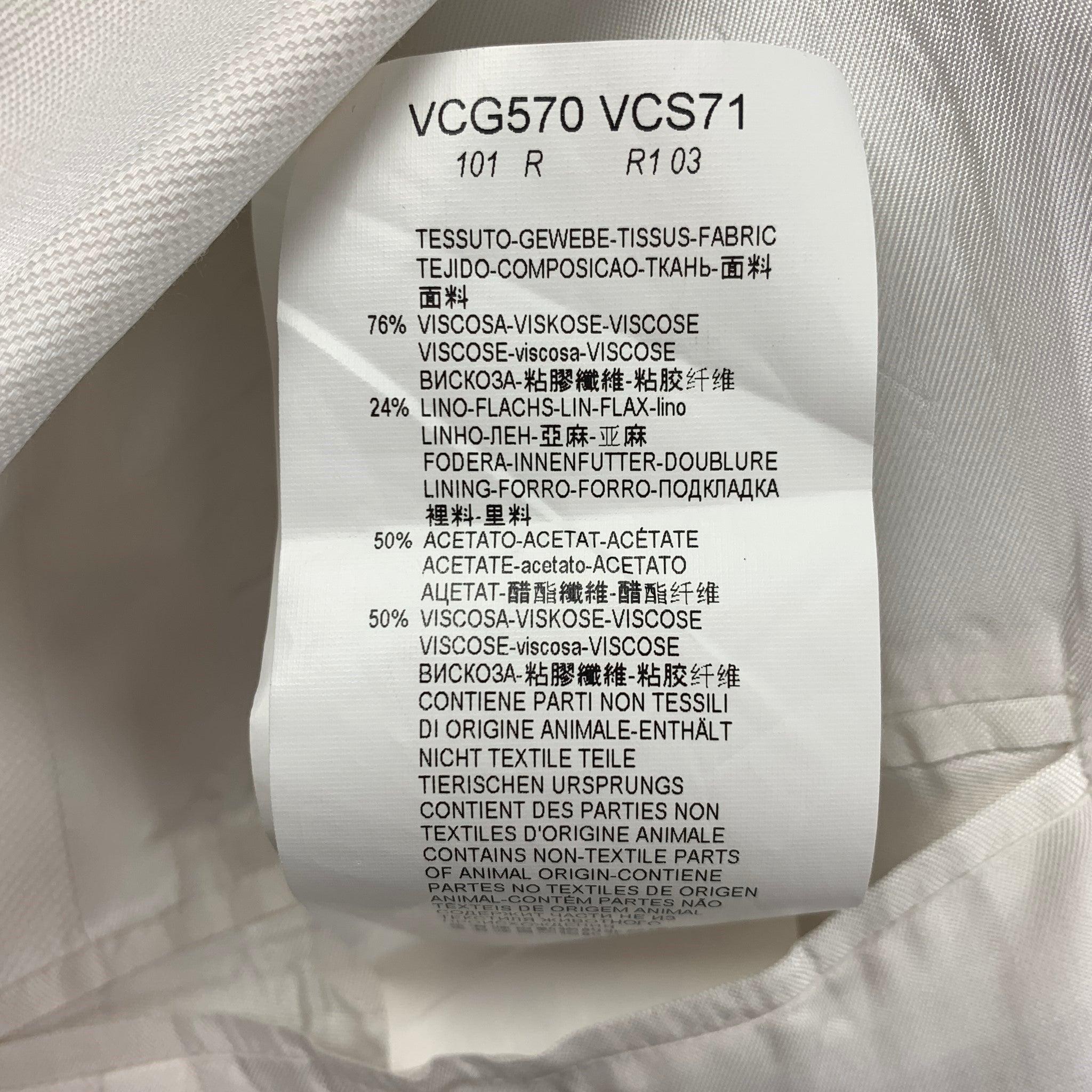 ARMANI COLLEZIONI Size 46 White Viscose Linen Sport Coat 1
