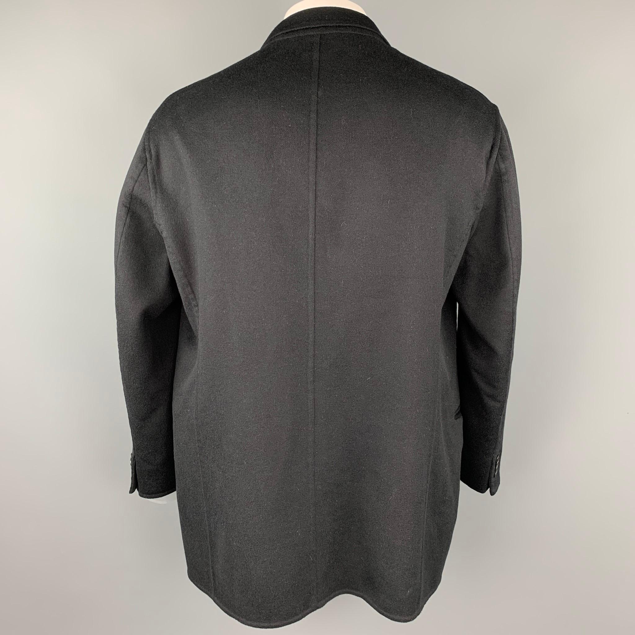 ARMANI COLLEZIONI Size 50 Black Cashmere Notch Lapel Sport Coat In Good Condition In San Francisco, CA