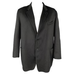 ARMANI COLLEZIONI Size 50 Black Cashmere Notch Lapel Sport Coat