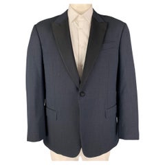 ARMANI COLLEZIONI Size 50 Navy Wool Tuxedo Sport Coat