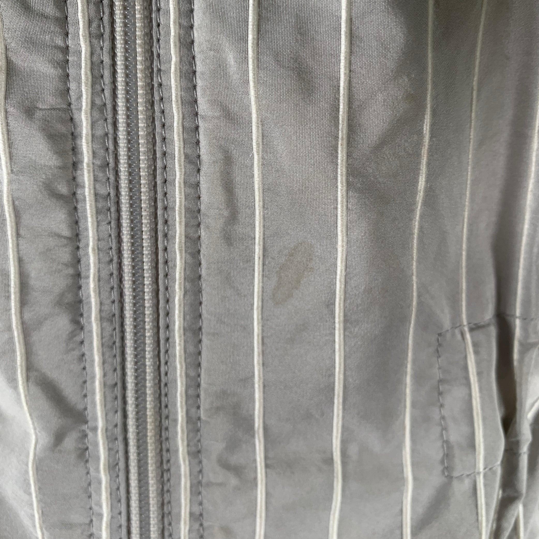 Donna ARMANI COLLEZIONI Taglia 6 Giacca a righe in poliestere misto bianco e grigio in vendita