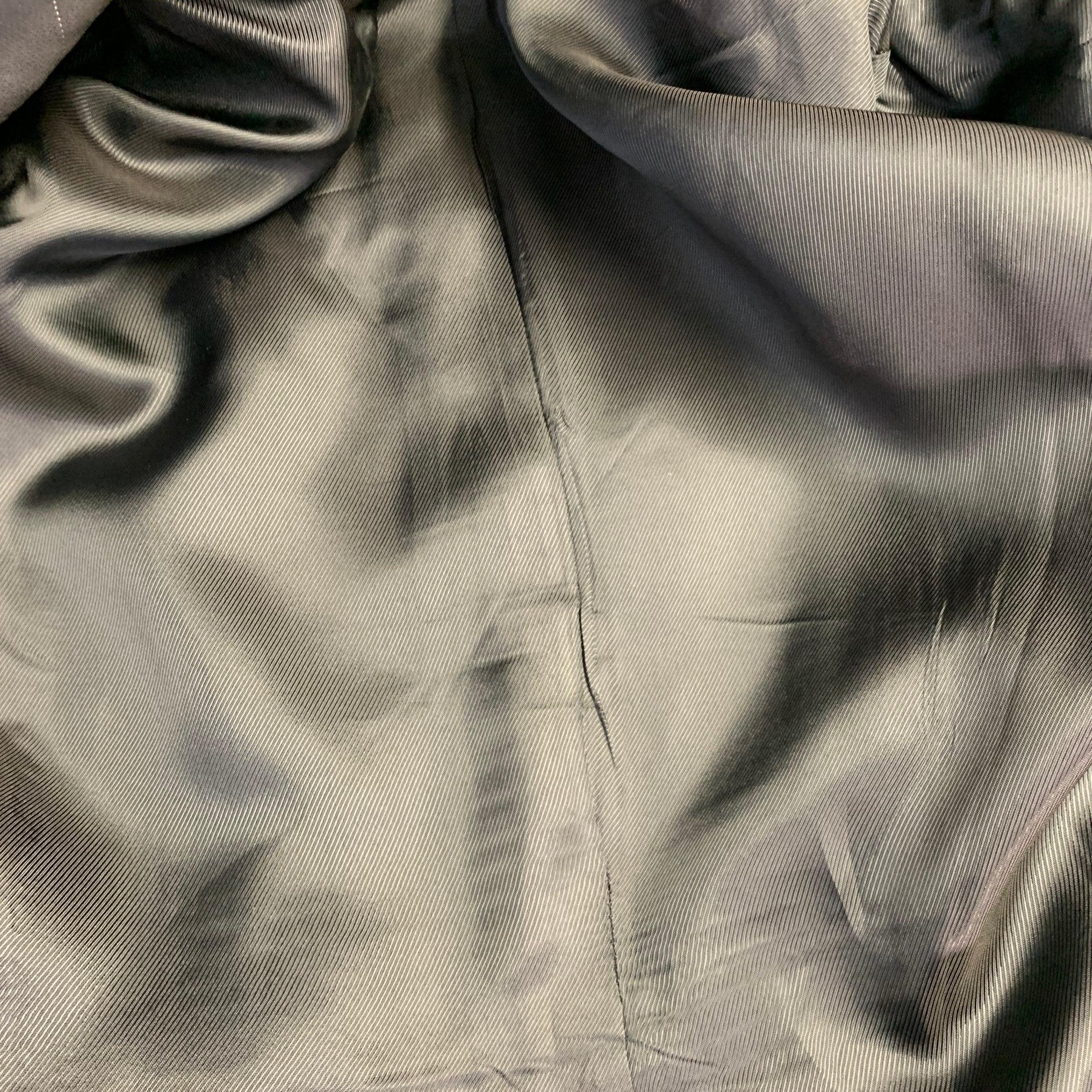 ARMANI COLLEZIONI Größe 6 Navy Grau Nadelstreifen Jacke Blazer im Angebot 4