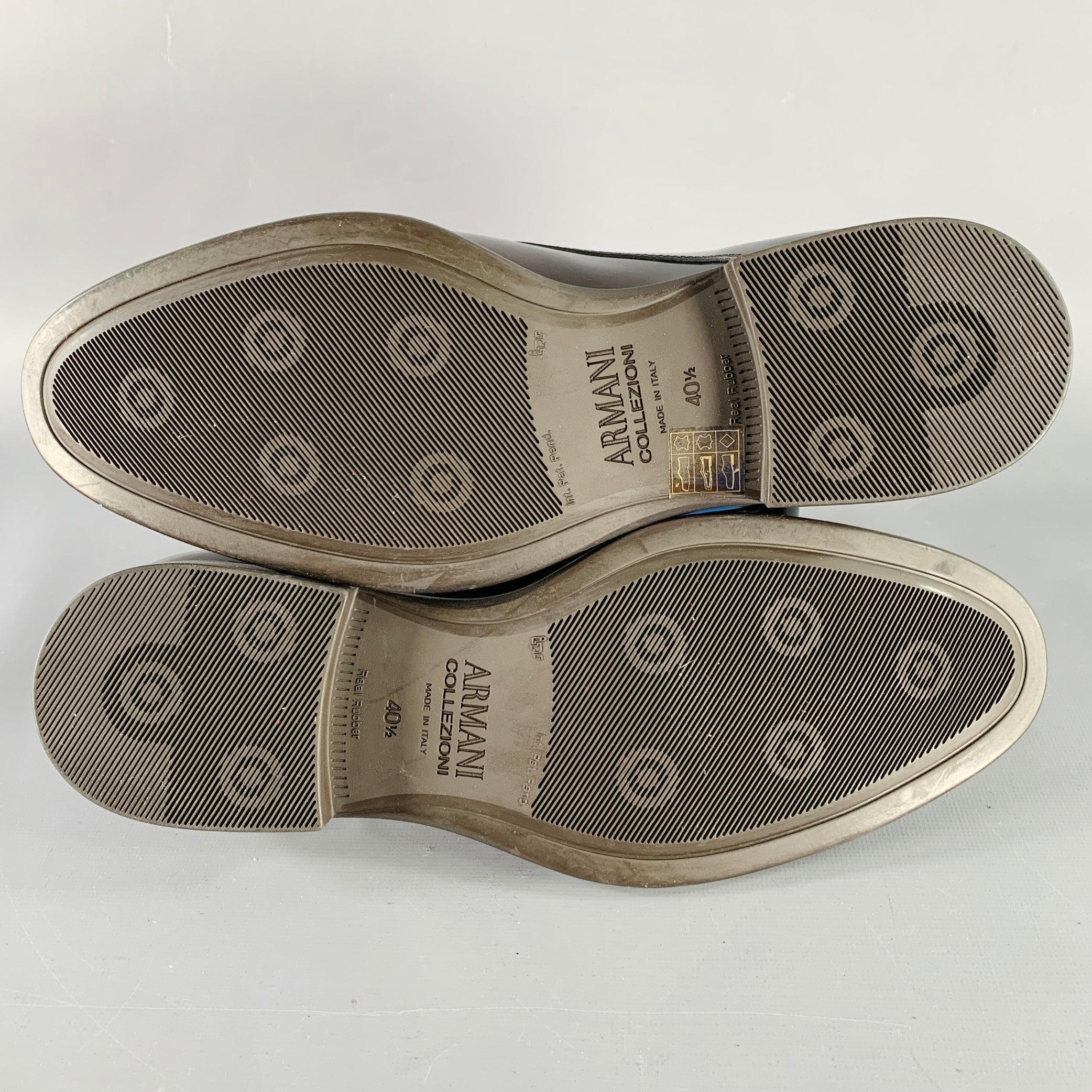 ARMANI COLLEZIONI Size 7.5 Brown Leather Derby Lace-Up Shoes For Sale 1