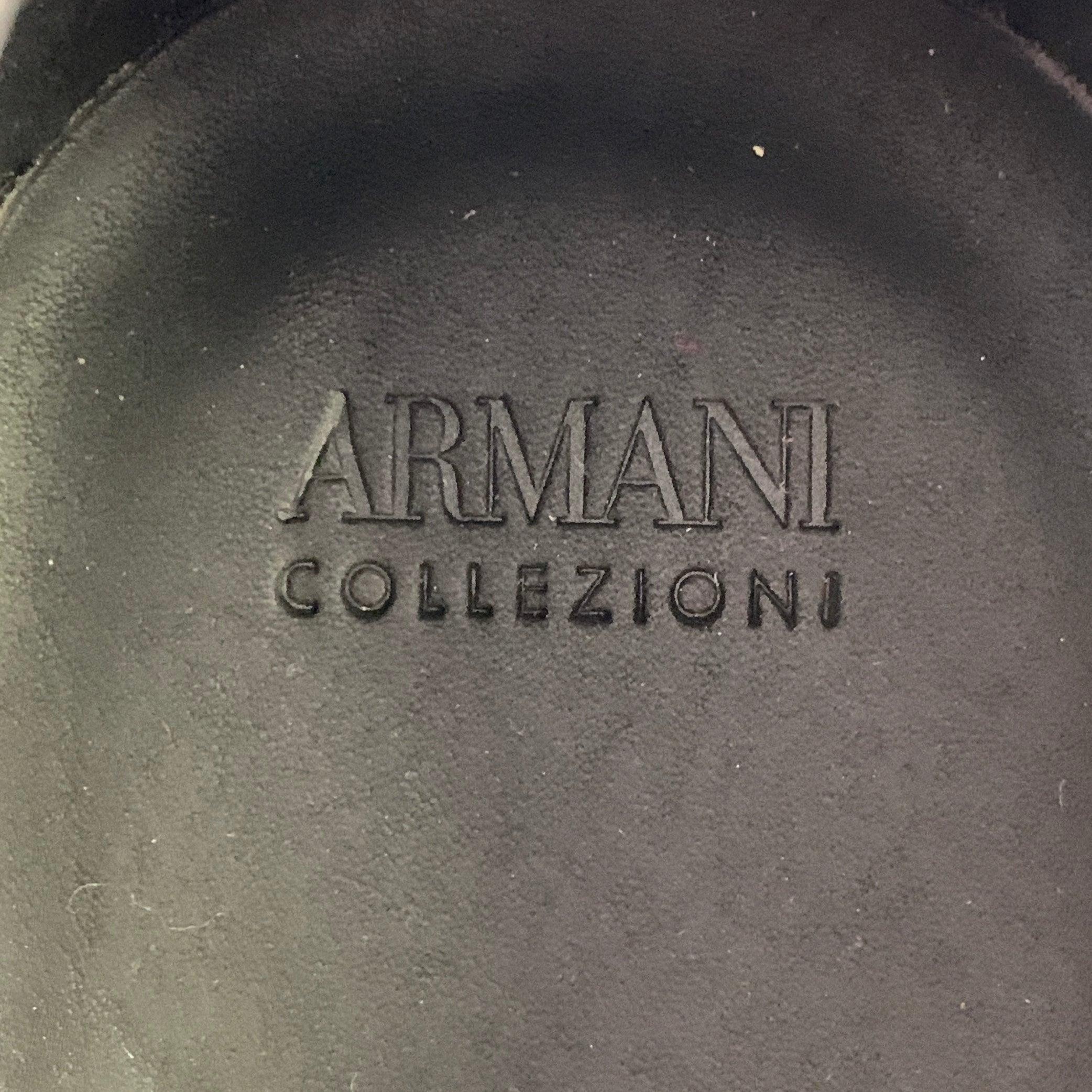 ARMANI COLLEZIONI Size 7.5 Brown Leather Derby Lace-Up Shoes For Sale 2