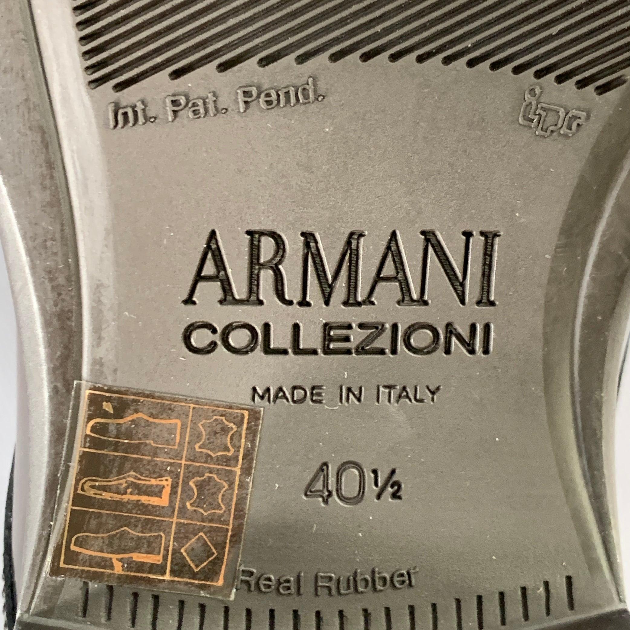ARMANI COLLEZIONI Size 7.5 Brown Leather Derby Lace-Up Shoes For Sale 4