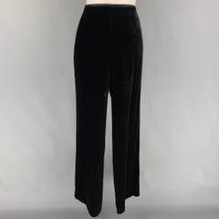 ARMANI COLLEZIONI Size 8 Black Velvet Wide Leg Dress Pants