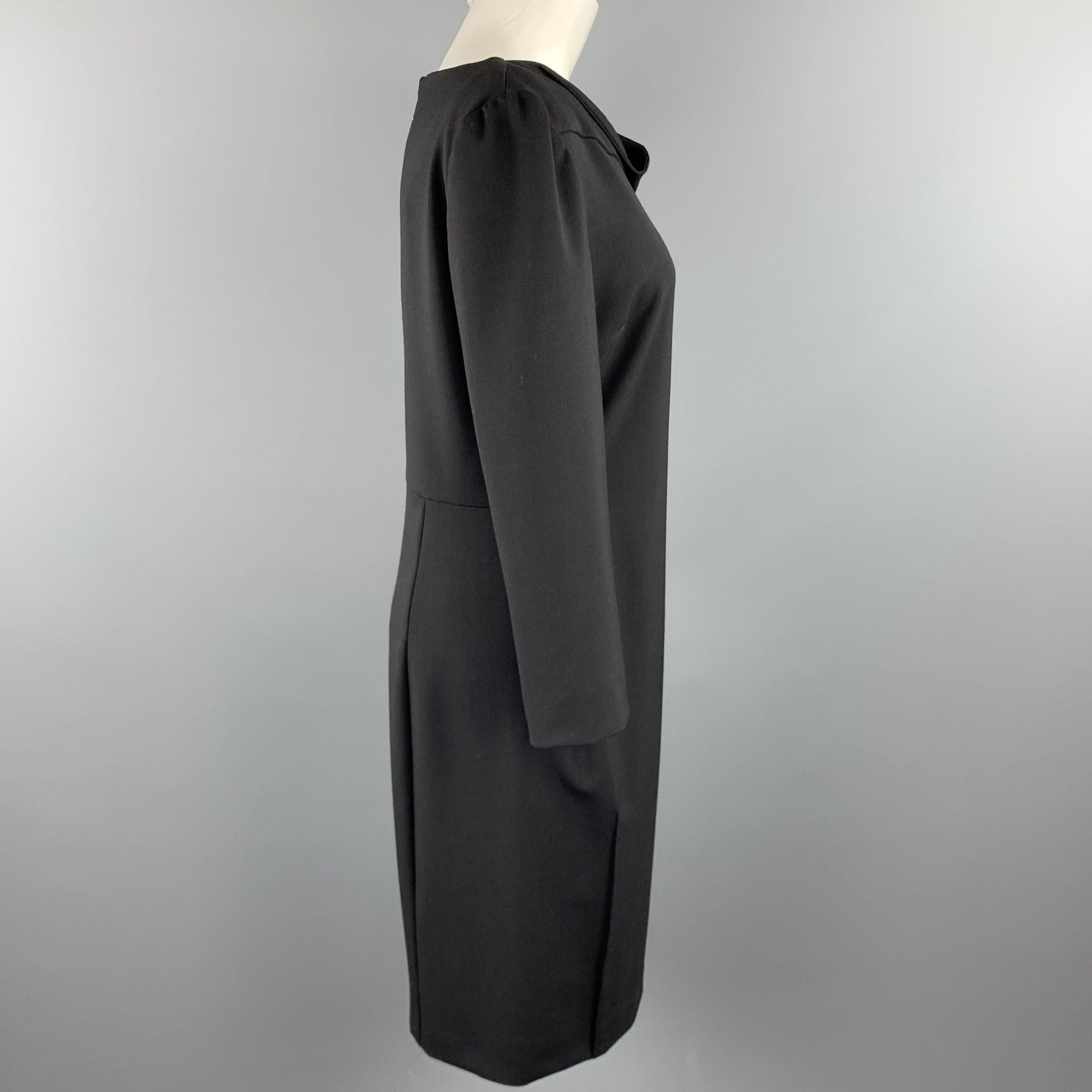 ARMANI COLLEZIONI Size 8 Black Wool Blend Shift Dress In Good Condition For Sale In San Francisco, CA