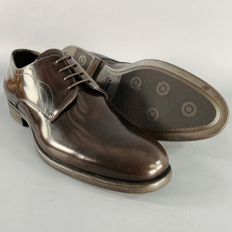 ARMANI COLLEZIONI Size 8 Brown Leather Derby Lace-Up Shoes ARMANI COLLEZIONI Size 8 Brown Leather Derby Lace-Up Shoes  main image 3