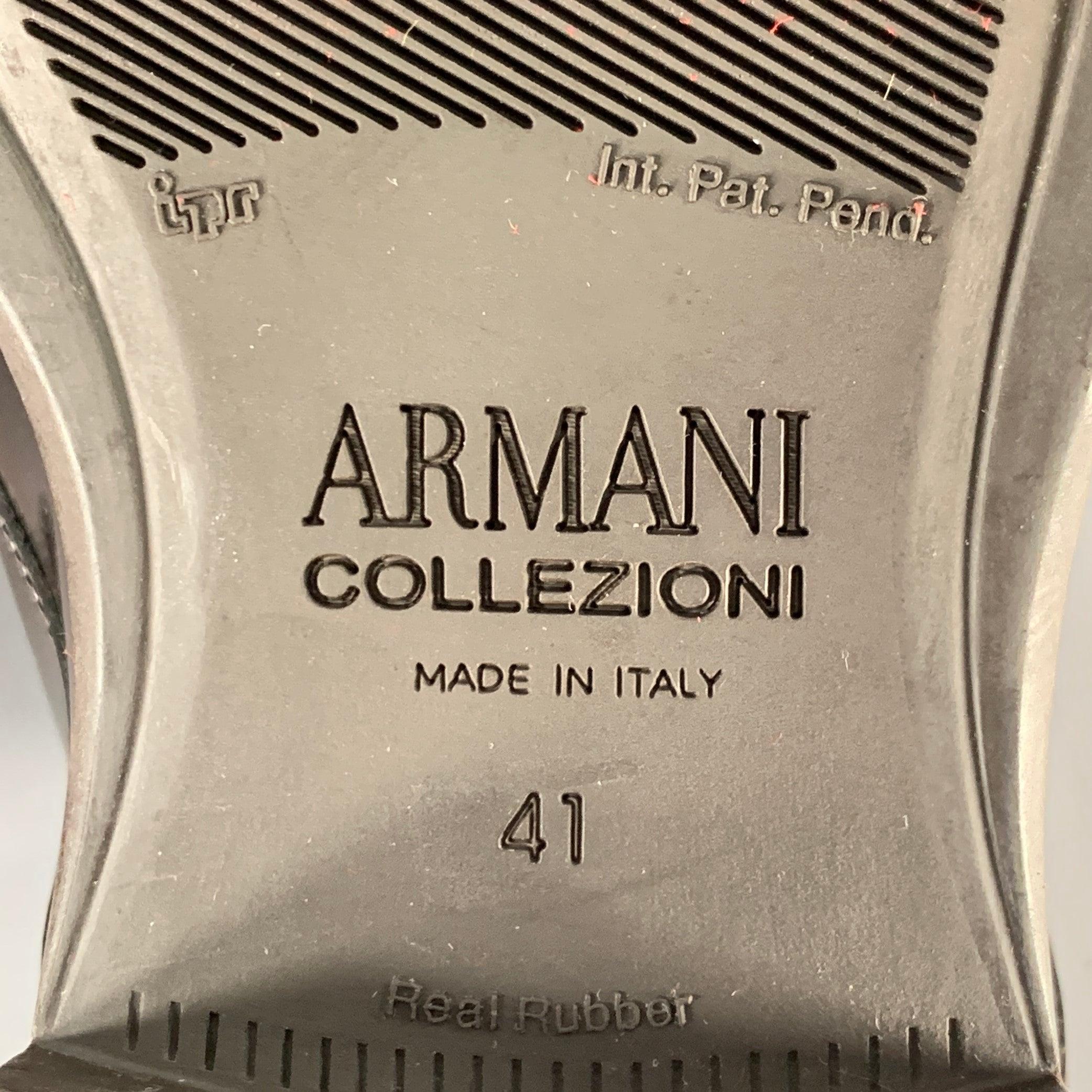 ARMANI COLLEZIONI Size 8 Brown Leather Derby Lace-Up Shoes For Sale 4