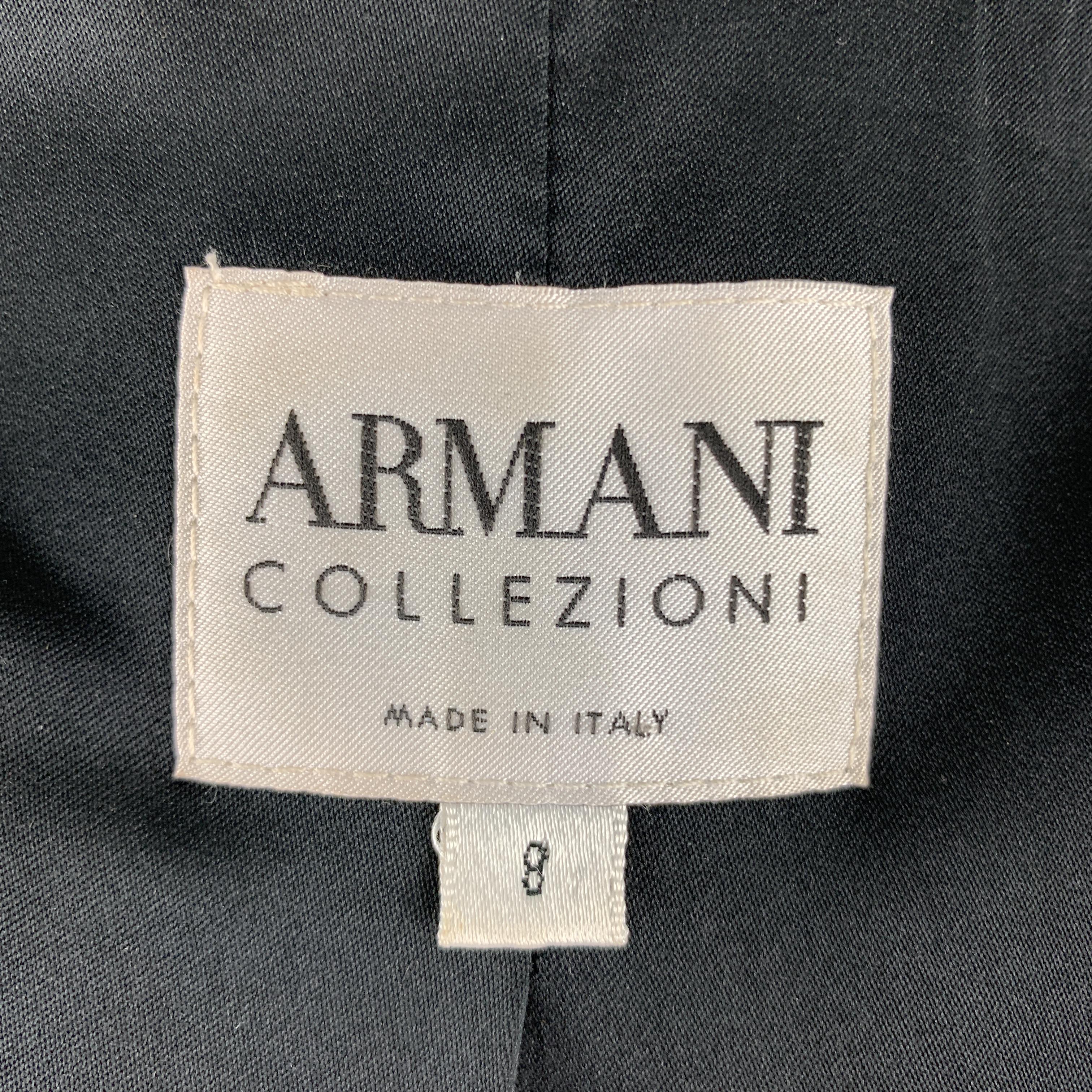 ARMANI COLLEZIONI Size 8 Grey Multi Color Tweed Floral Trim Blazer 1