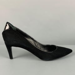 ARMANI COLLEZIONI Size 9.5 Black Suede Patent Leather Classic Pumps